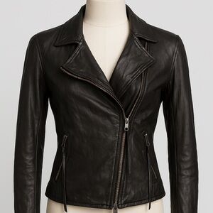 ILLIA  100%  glove leather jacket motorcycle style vintage